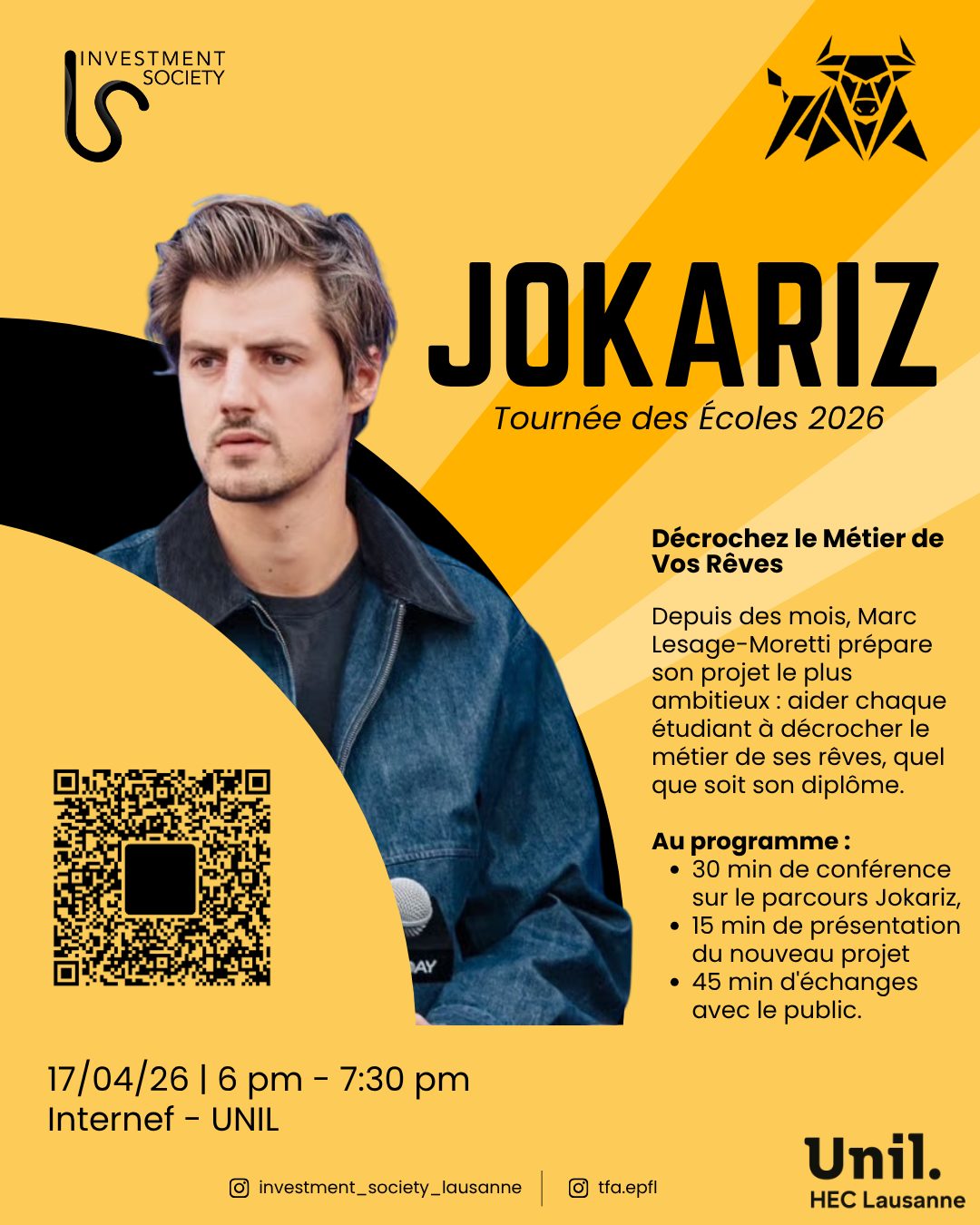 Jokariz × Investment Society HEC Lausanne × The Finance Association EPFL